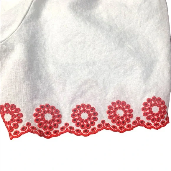 J Crew NWOT Linen/Cotton Scalloped Embroidered Eyelet Lace Boho Shorts s… - Picture 4 of 10